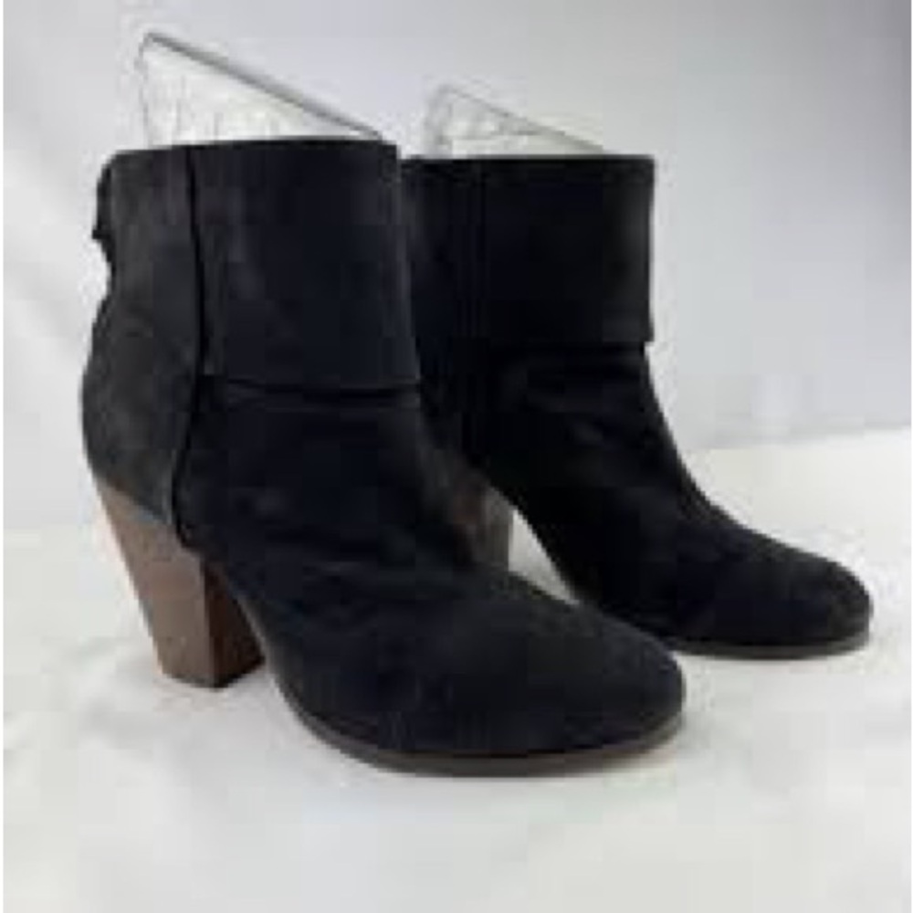 rag & bone Black Suede Heeled Boots